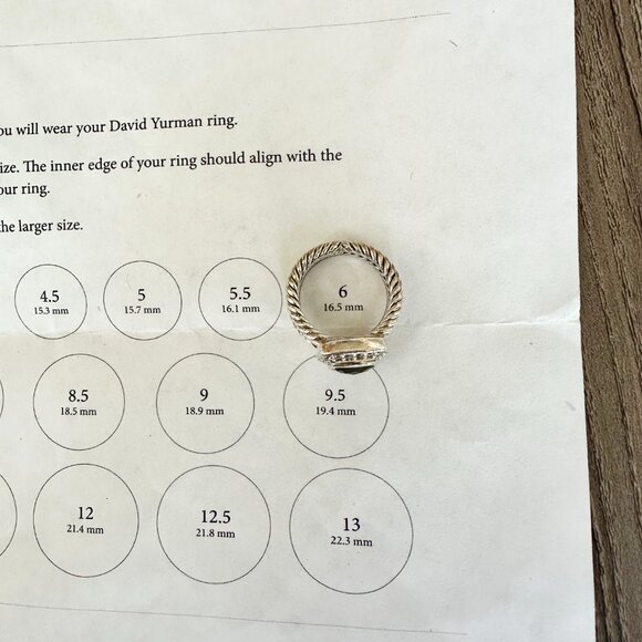 David Yurman Petite Albion Black Onyx Ring Size 6 - Picture 14 of 15